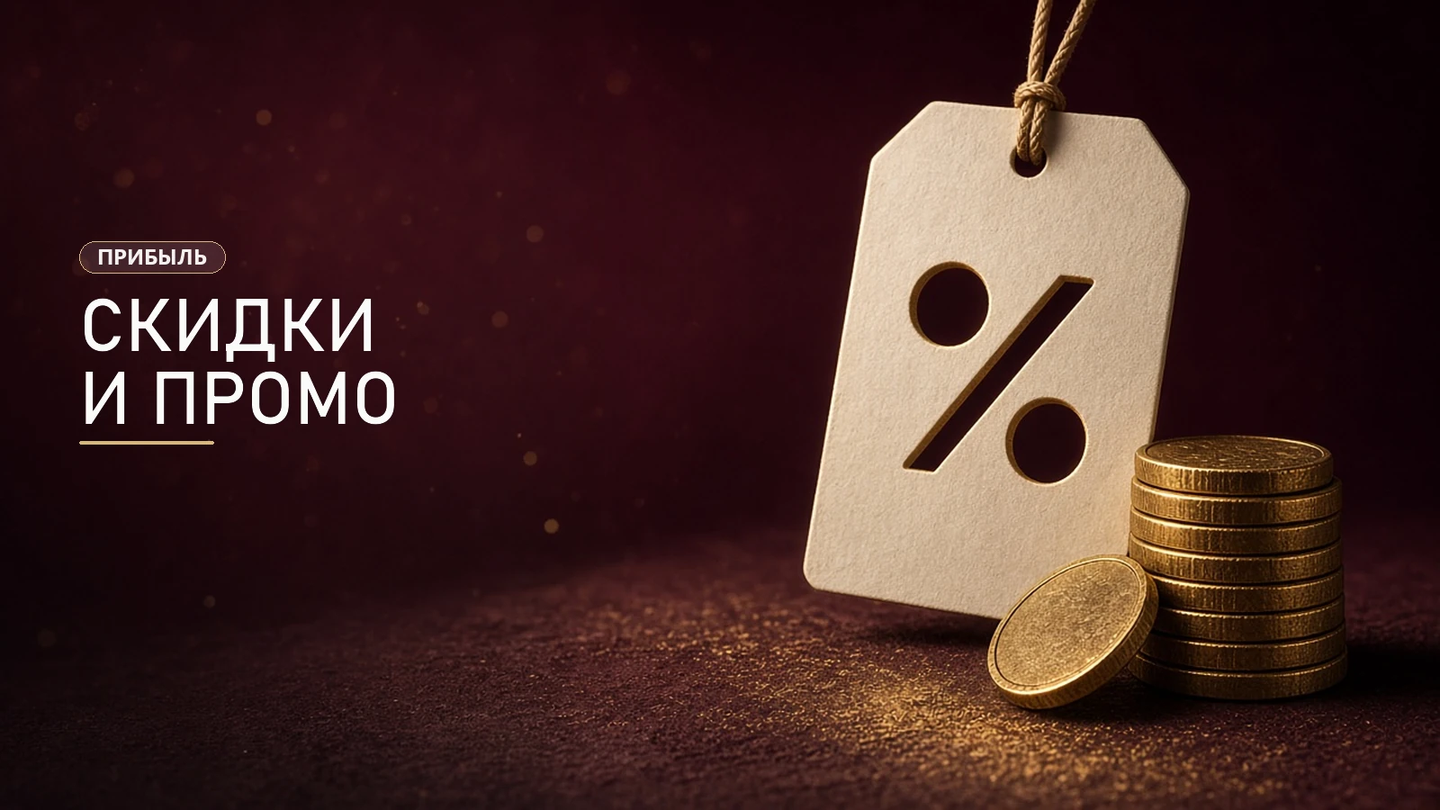 Ценник и стопка монет - скидки и промо