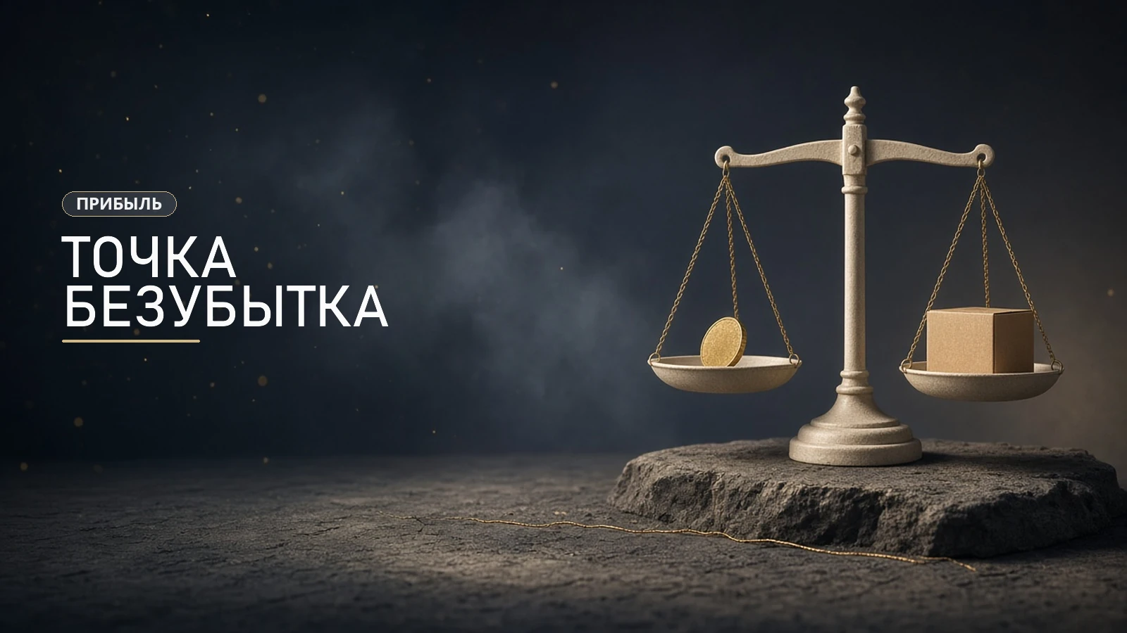 Весы с монетой и коробкой - точка безубыточности